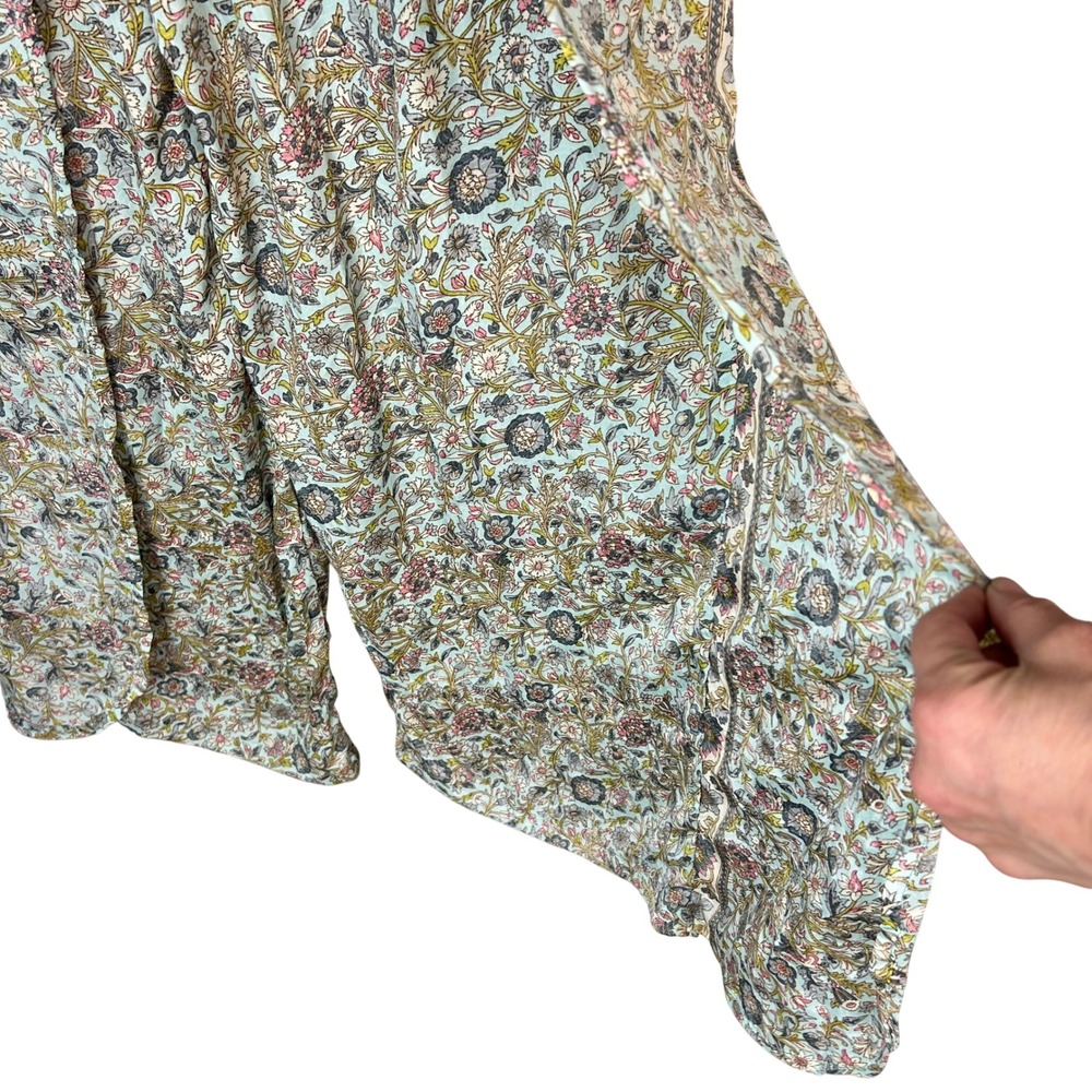 Paani Wide Leg Pants Womens Large India Floral Block Print NWT Boho Genie Kantha - Picture 10 of 10